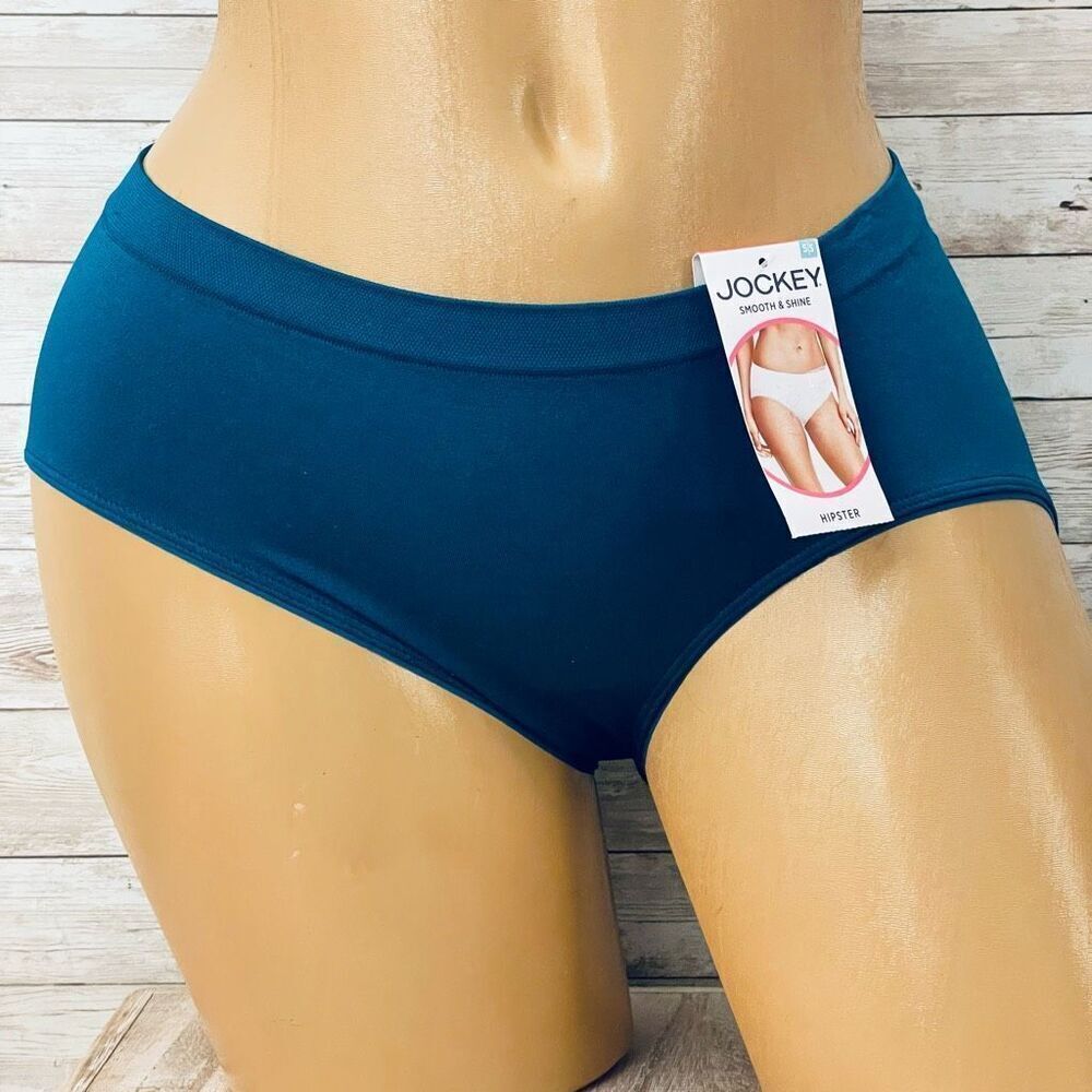 NWT Jockey 5/S Green Smooth & Shine Seamfree Seamless Hipster Comfy Panties